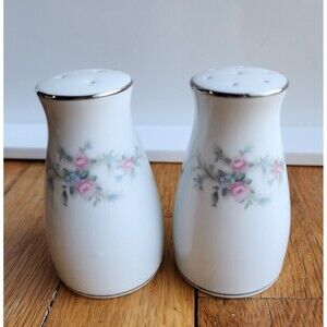 Vintage Noritake Salt & Pepper Shakers Lila Pattern Discontinued Pink Floral